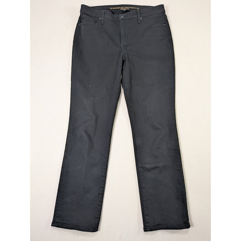 Chico's So Slimming Girlfriend Straight Leg Jeans Black Size 1.5 Regular